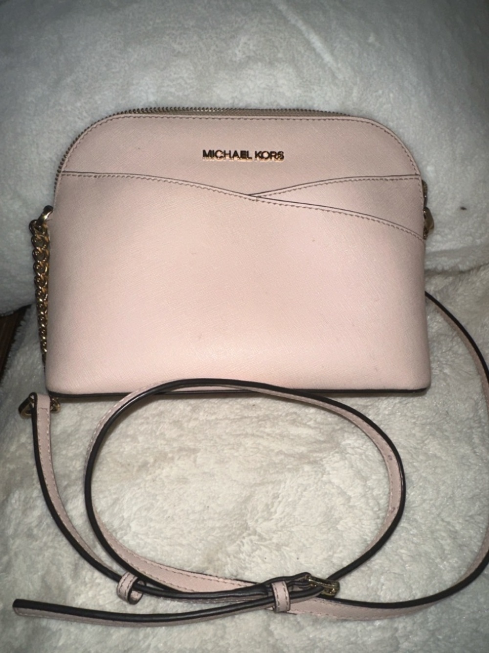 MICHAEL KORS Blush Pink Saffiano Leather Crossbody Bag